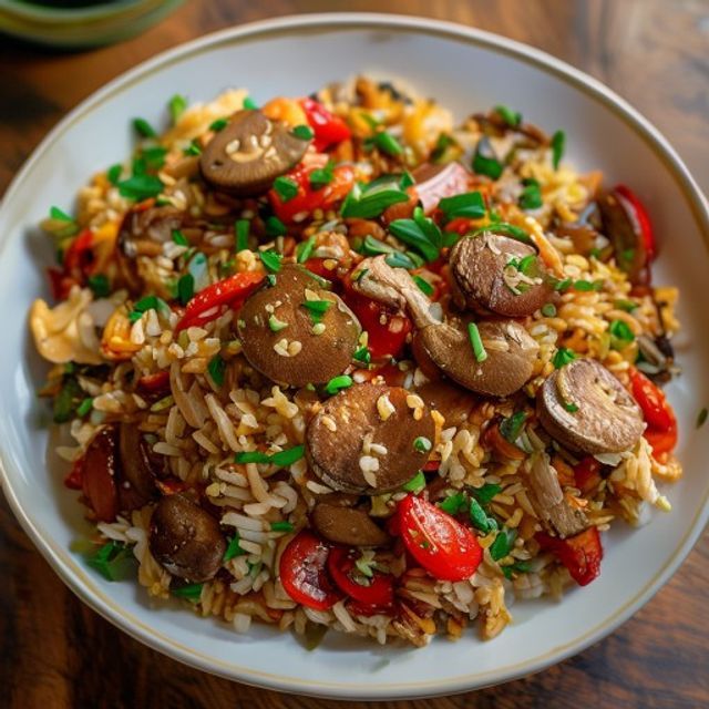 Mushroom Tomato Fried Rice